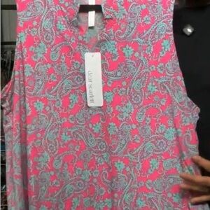 Dear Scarlett pink and turquoise paisley blouse